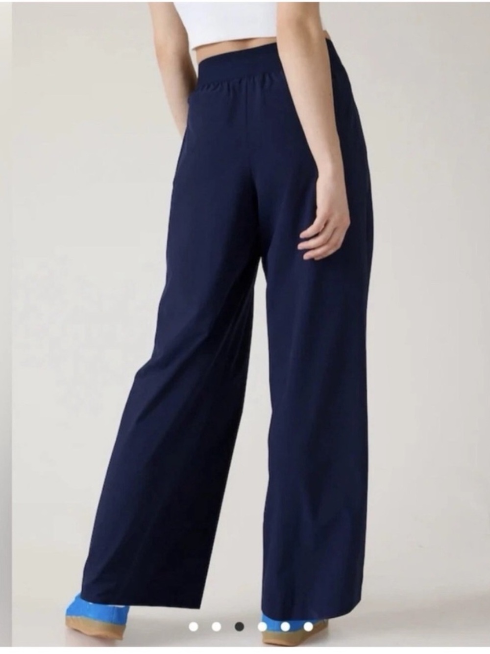 Athleta Brooklyn Heights High Rise Pleated Wide Leg Pant Navy Size 0 - Picture 2 of 11